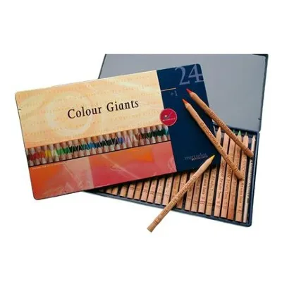 קופסת פח ובה 24 עפרונות שטוקמר עשויי עץ בכל הצבעים