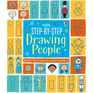 STEP BY STEP DRAWING PEOPLE (with lots of space for your drawings) - כריכת הספר ועליה הכיתוב ודוגמאות לציורים
