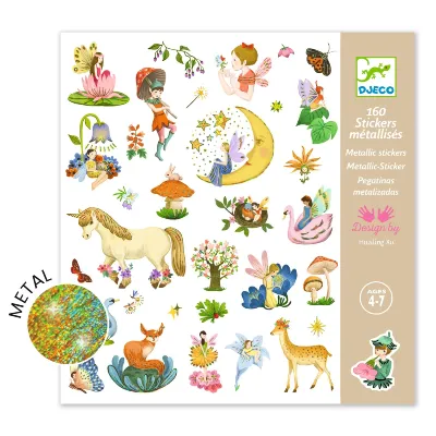 ערכת מדבקות Djeco - Metallic Stickers