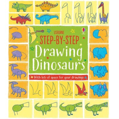 Step-by-Step Drawing Dinosaurs with lots of space for your drawings כריכת הספר