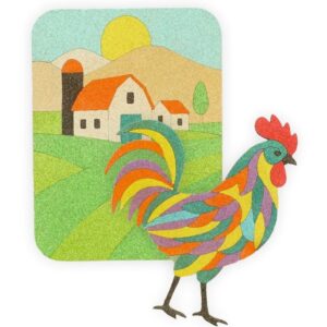 תמונת חול צבעוני של תרנגול