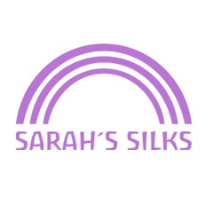 Sara's Silks logo - purple rainbow